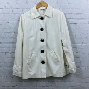 Relativity Corduroy Jacket Womens Coat Small S Career Peacoat Eggshell Buttons